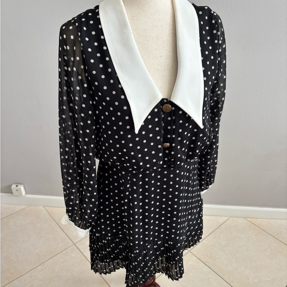 Zara Black & White Polka Dot Mini Dress